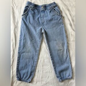 Vintage 90s Lee Jeans Made in USA Girls Size 6X Reg Rainbow Stitching